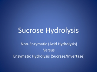 Sucrose Hydrolysis