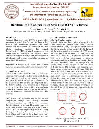 Development of Concrete Filled Steel Tube CFST A Review