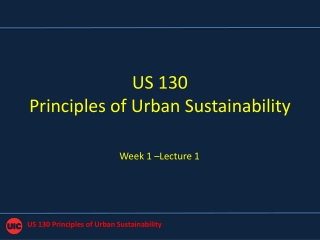 US 130 Principles of Urban Sustainability