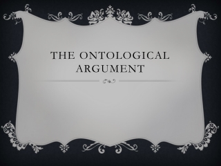 The Ontological argument