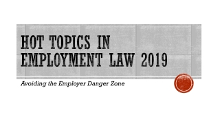Hot topics in employment law 2019