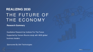 Realizing 2030 The future of the economy