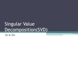 Singular Value Decomposition(SVD)