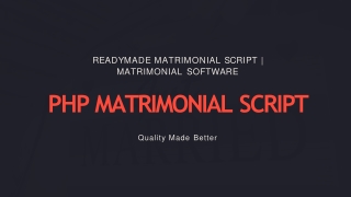 PHP Matrimonial Script | Matrimonial Scripts