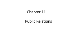 Chapter 11 Public Relations