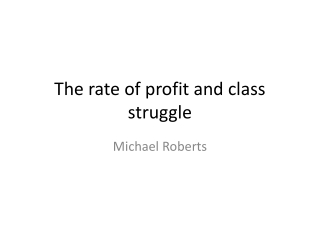 The rate of profit and class struggle