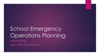 School Emergency Operations Planning