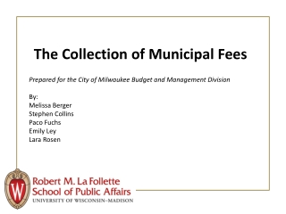 The Collection of Municipal Fees