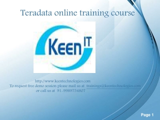 Teradata online training course