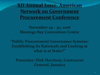 Establishing the Rationale for a Public Procurement Governance System