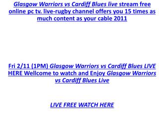 @@@@@@@@@WATCH LIVE Glasgow Warriors vs Cardiff Blues LIVE S