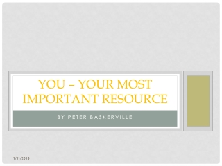 You – Your most important resource