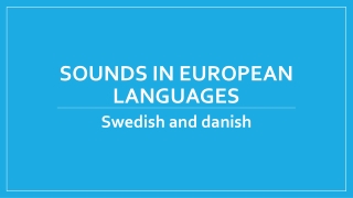 Sounds in european languages