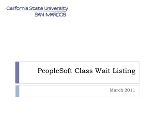 PeopleSoft Class Wait Listing