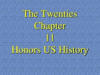 The Twenties Chapter 11 Honors US History