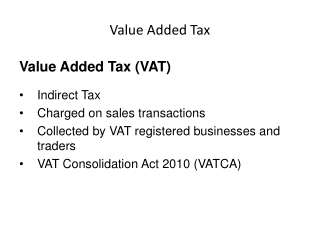 Value Added Tax