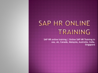 SAP HR online training