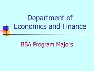 Department of Economics and Finance