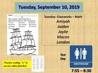 Tuesday: Classworks – Math Amiyah Jaiden Jaylie Macon Landon