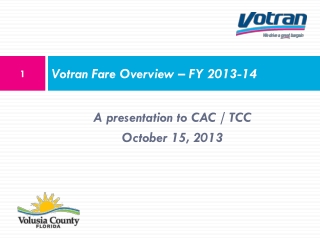 Votran Fare Overview – FY 2013-14