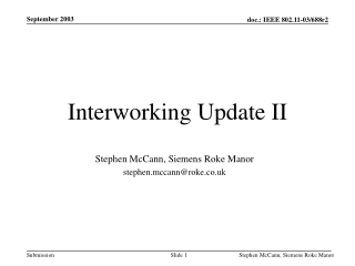 Interworking Update II