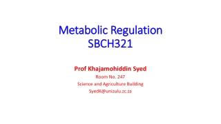 Metabolic Regulation SBCH321