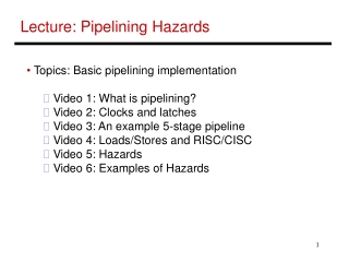 Lecture: Pipelining Hazards