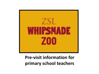 Pre-visit information for primary school teachers