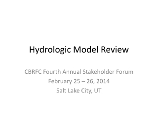 Hydrologic Model Review