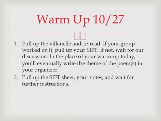 Warm Up 10/27