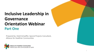 Inclusive Leadership in Governance Orientation Webinar Part One