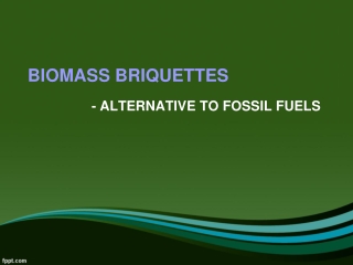 BIOMASS BRIQUETTES - ALTERNATIVE TO FOSSIL FUELS