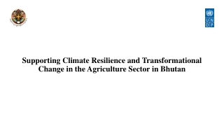 Supporting Climate Resilience and Transformational Change in the Agriculture Sector in Bhutan