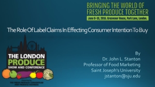 The Role Of Label Claims In Effecting Consumer Intention To Buy