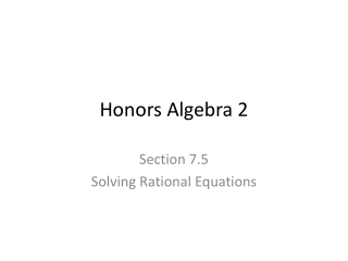 Honors Algebra 2