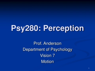 Psy280: Perception