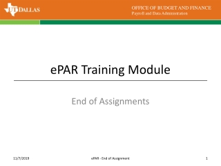 ePAR Training Module