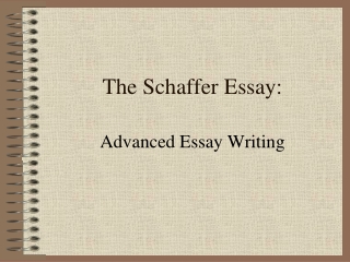 The Schaffer Essay: