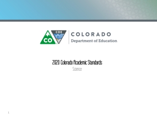 2020 Colorado Academic Standards Science