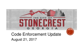 Code Enforcement Update August 21, 2017