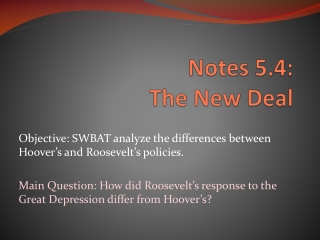 Notes 5.4: The New Deal
