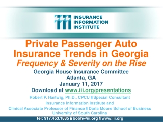 Private Passenger Auto Insurance Trends in Georgia Frequency &amp; Severity on the Rise