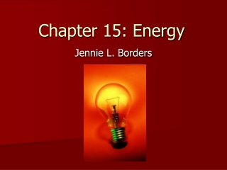 Chapter 15: Energy