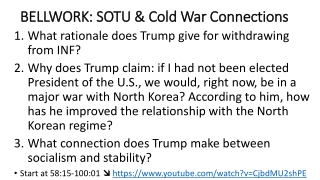 BELLWORK: SOTU &amp; Cold War Connections