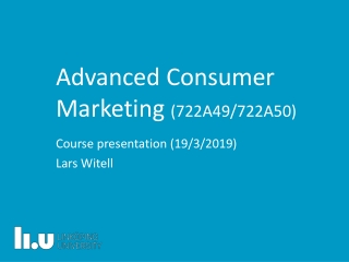 Advanced Consumer Marketing (722A49/722A50)