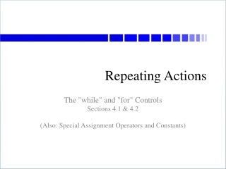 Repeating Actions