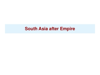 South Asia after Empire