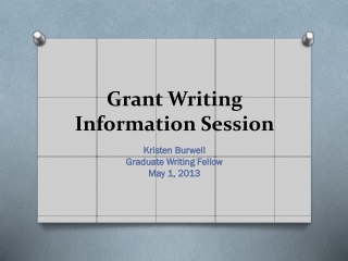 Grant Writing Information Session