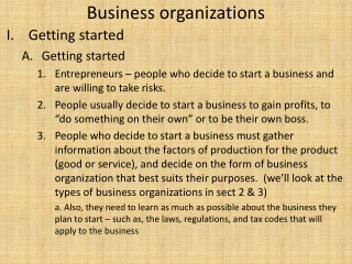 Business organizations