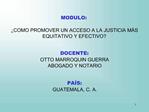 MODULO: COMO PROMOVER UN ACCESO A LA JUSTICIA M S EQUITATIVO Y EFECTIVO